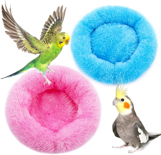VTurboWay 2 Pack Bird Nest Mat, Bird Coconut Shell Pad for Bird Parrot Budgie Parakeet Cockatiel Conure Lovebird Canary Finch Nest (Colors May Vary)