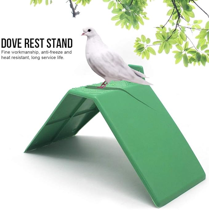 Bird Perch Pigeon Rest Stand 10PCS Plastic Small Green Anti-Skid Design Dove Rest Stand Pigeon Perches Frame Bird Supplies,6.69x6.69x3.94inch