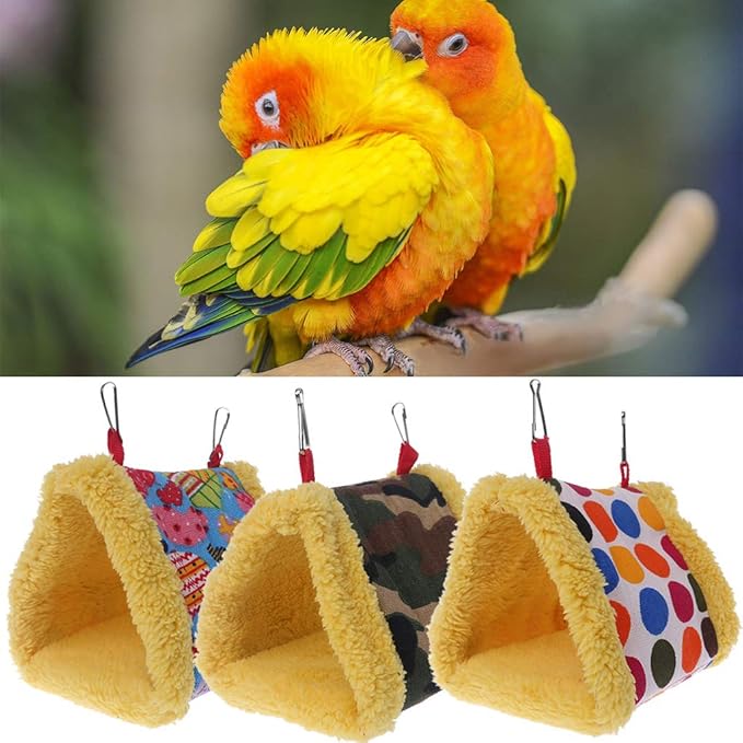 Winter Warm Bird Nest House Shed Hut Hanging Hammock Finch Cage Plush Fluffy Birds Hut Hideaway for Hamster Parrot Macaw Budgies Eclectus Parakeet Cockatiels Cockatoo Lovebird (1#)