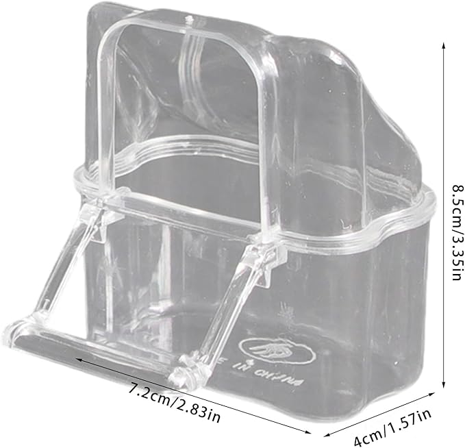 10pcs Clear Bird Feeder Feeding Box for Cage with Easy Installation and Spill Proof Design for Easy