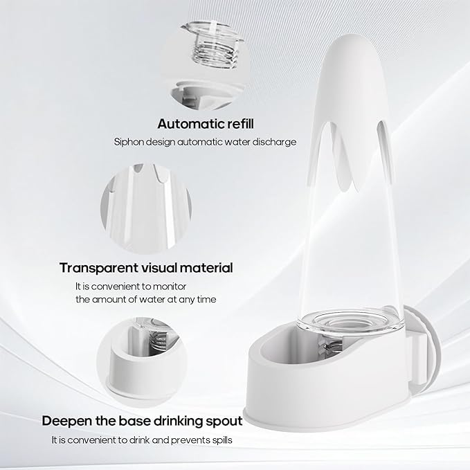 No Mess Bird Feeder Water Dispenser Set, Automatic Hydration, Bird Cage Accessories for Cockatiels Parrots Lovebirds Canarys Finches Budgies and Other Small to Medium Sized Birds (White + White)