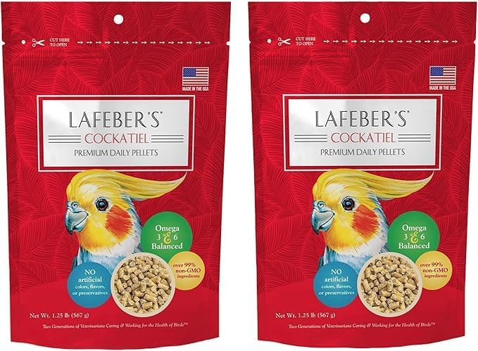LAFEBER'S Cockatiel Pellets (1.25 lb (Pack of 2), Premium Daily Pellets)