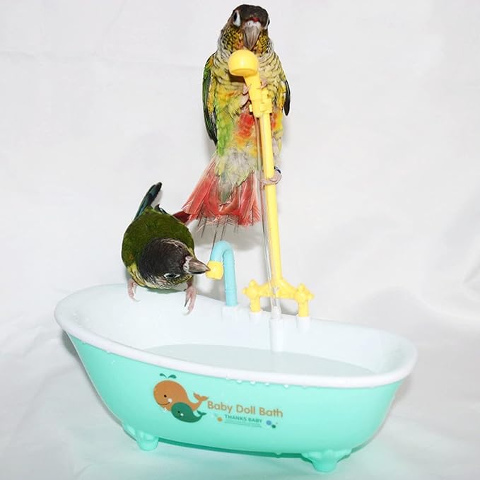 Bird Bathtub Shower Bathing Tub Parrot Perch Bath Basin Shower Bowl for Tiny Small to Birds Easy to