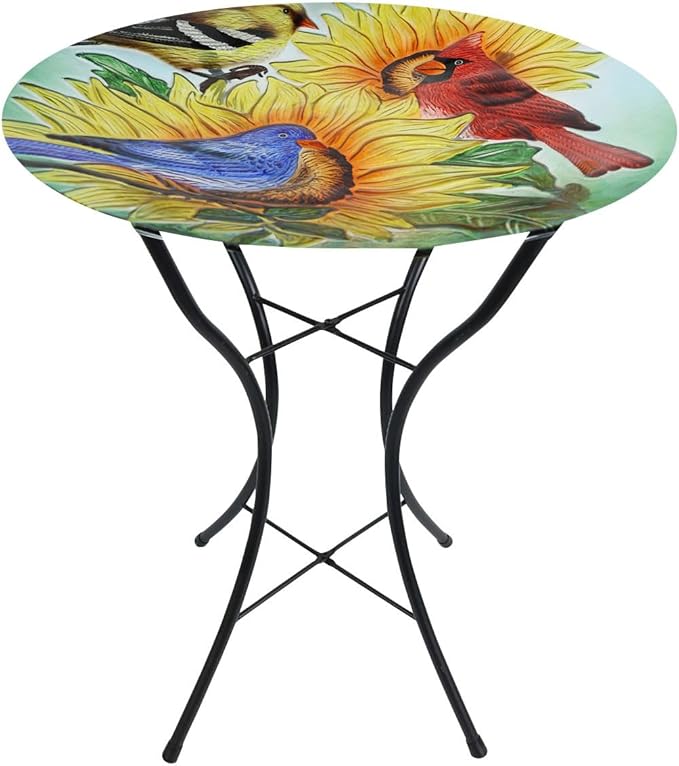 Briarwood Lane Birds in the Garden Glass Birdbath