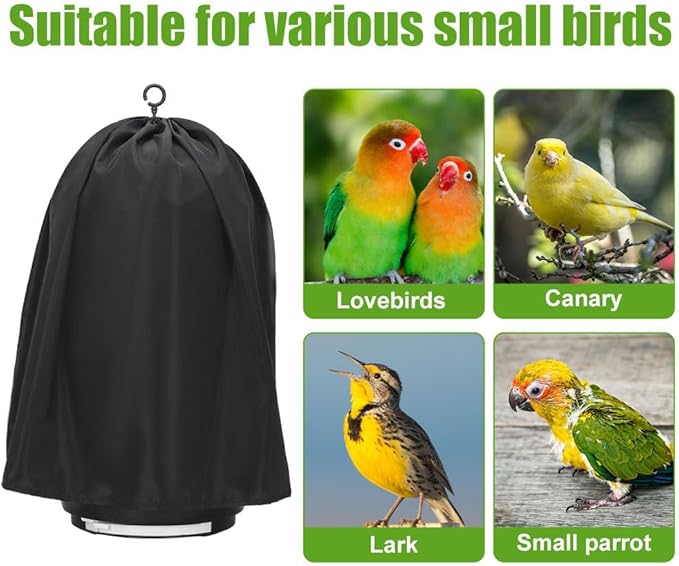 MiOYOOW Round Dome Top Bird Cage Cover, Windproof Lightproof Birdcage Light Shield, Breathable Nighttime Noise Blocking for Parakeets Lovebirds Budgies Finches Canary
