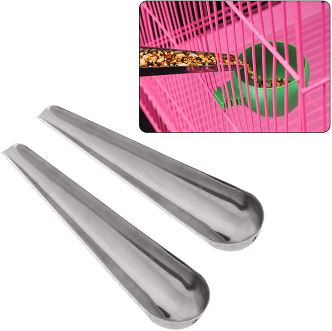 Youngy 2 Pieces Birds Feeder Adding Scoop Spoon Poultry Feeding Supplies Cage Accessory for Dove Pigeon Chicken Pets Toy Cup