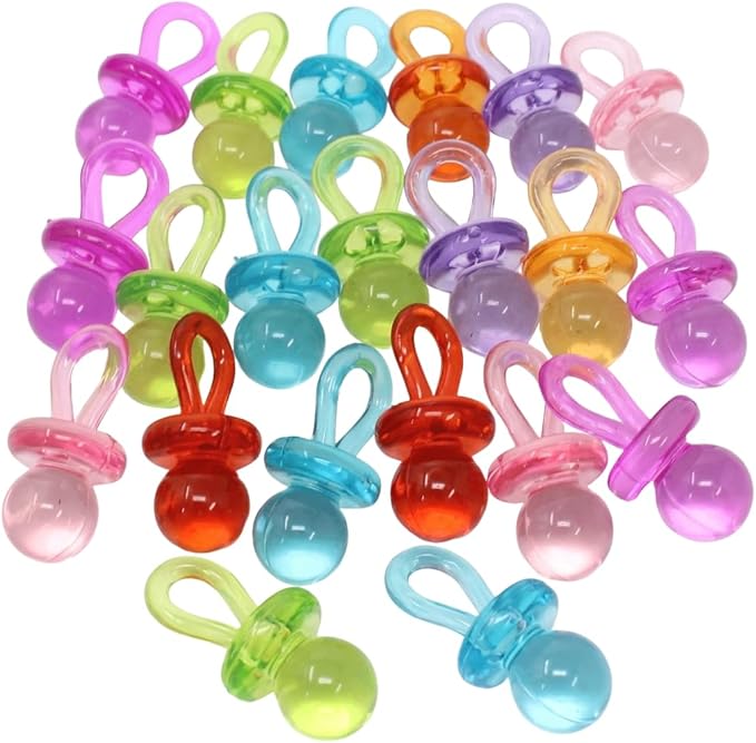 Bonka Bird Toys 1694 pk48 Colorful Acrylic Pacifier Parrot Budgie Lovebirds Cockatiel Foot Beak