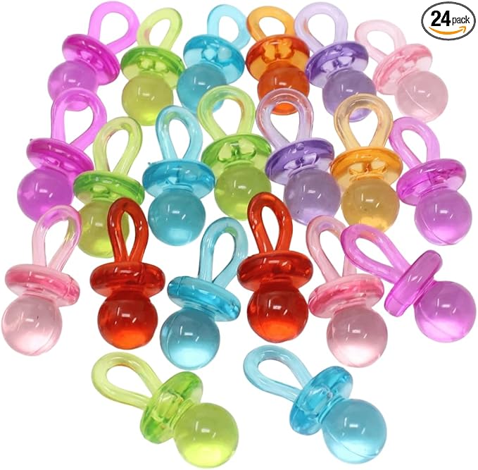 Bonka Bird Toys 1694 pk24 Colorful Acrylic Pacifier Parrot Budgie Lovebirds Cockatiel Foot Beak