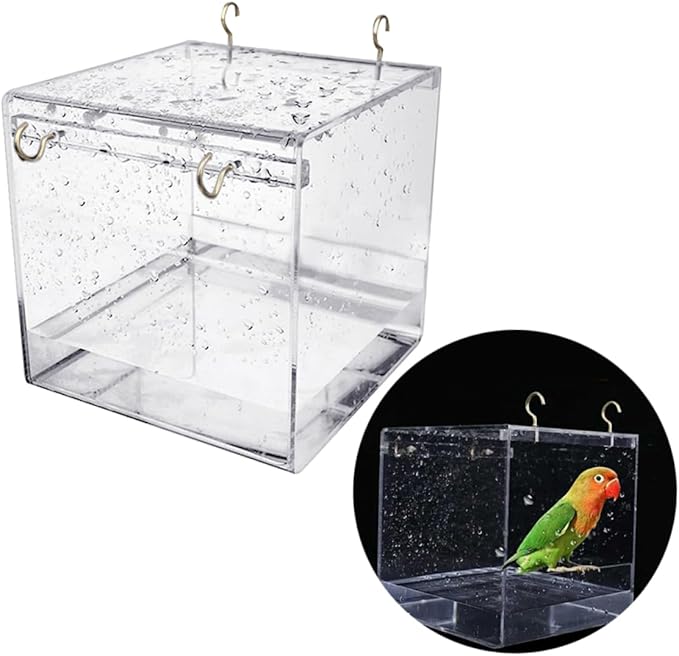 BESPORTBLE Parrot Bathtub Large Bird Bath Cage Covered Bird Bowl May Differ from Image