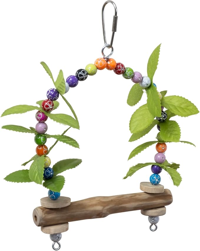 Prevue Pet Products Birds of Paradise Swing Bird Toy - Accessories with Perches for Parakeets, Cockatiels, Conures, and Small to Medium Birds, Hanging Cage Toy for Foot Exercise and Enrichment