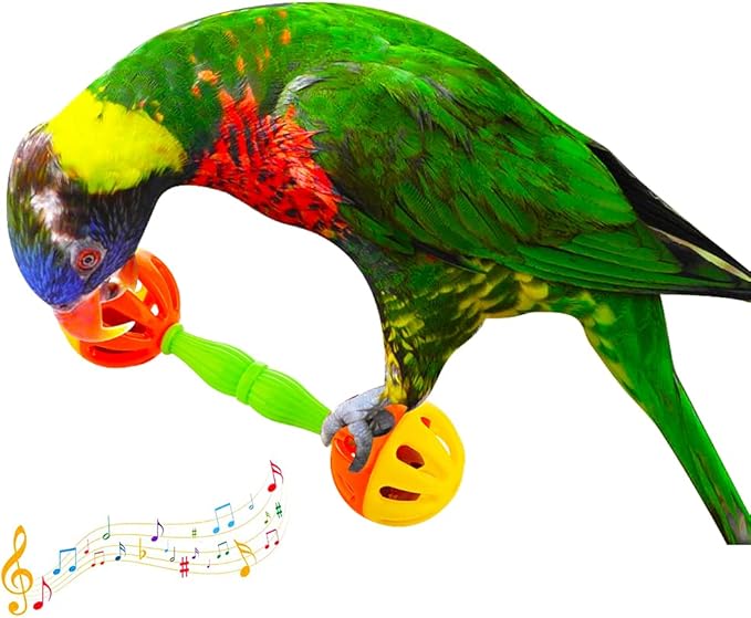 DQITJ 4 Pack Bird Barbell Dumbell Foot Toy for Small Bird Parrot Green Cheek Parakeet Cockatiel Conure Love Birds
