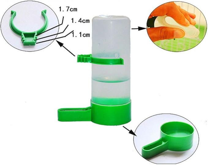Ochine 4Pcs Bird Water Feeder Plastic Drinker Waterer Clip Food Dispenser Feeders Automatic Birds Feeders Hanging Cage Water Dispenser Feeders for Parrot Budgie Cockatiel Lovebirds Chicken