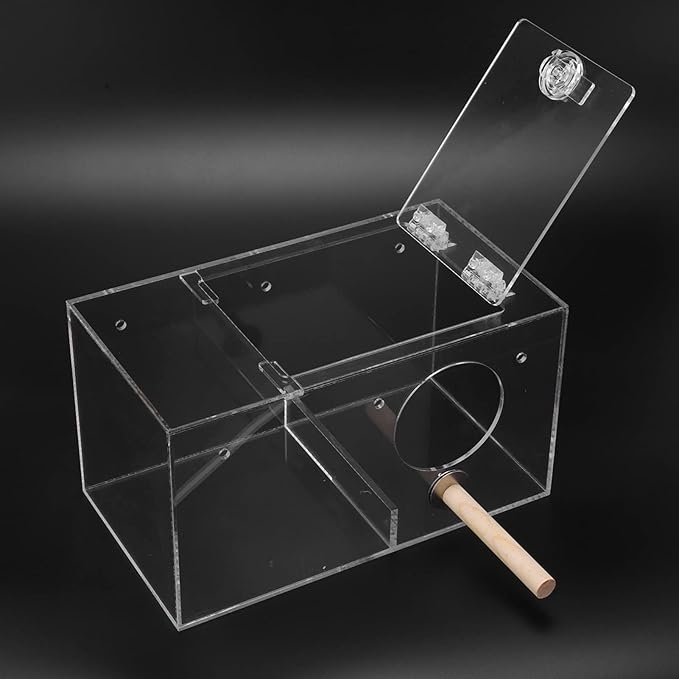 Parakeet House Box Acrylic Bird Breeding Box Transparent Parrot Mating Box Cage for Lovebirds Cockatiel Budgie
