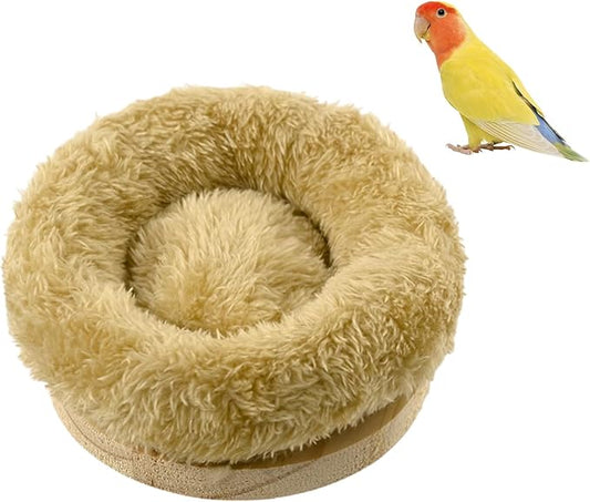 Small Bird Nest for Cage Removable Plush Parrot Hammock Bed Winter Warm Resting Perch Platform for Small Budgies, Lovebirds, Cockatiels, Canaries, Parakeets Cage
