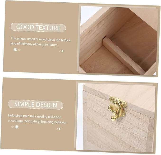 BESPORTBLE Bird Breeding Nest Box for Parakeets and Parrots Natural Wood Bird Incubator Design Comfortable Nesting Environment for Mating and Incubation