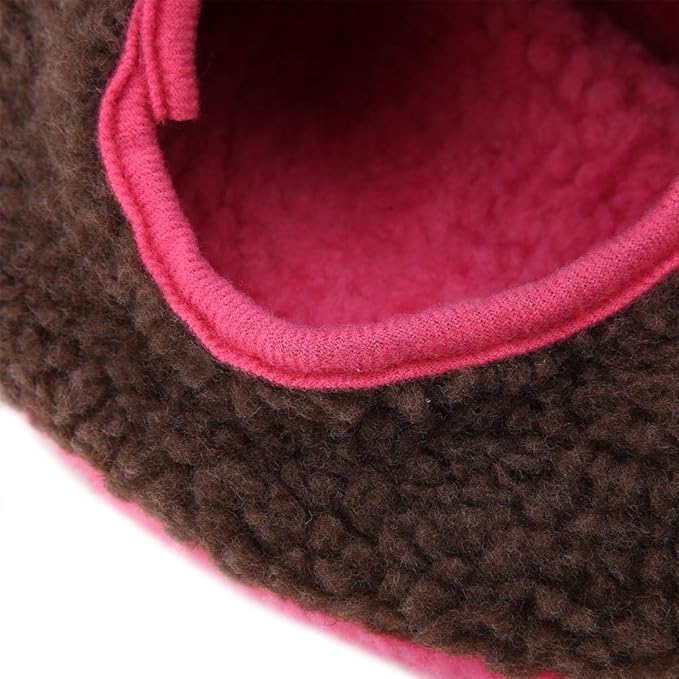 Bird Nest Hammock Tent Bed Bird Nests, Winter Warm Bird Nest House Parrot Nest Pet Bird Nest Winter Warm Hammock Hanging Cave Cage Plush Tent Bed(Dark Brown)