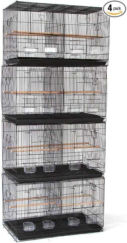 Lot of 4 Breeding Bird Carrier Cage with Dividor 30 x 18 x18 for Parakeet Canary Finch Loverbird (Black)