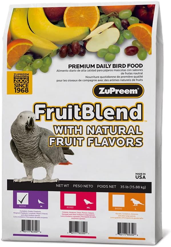Zupreem 230340 Fruitblend With Natural Fruit Flavors For Medium Birds 35 Lbs