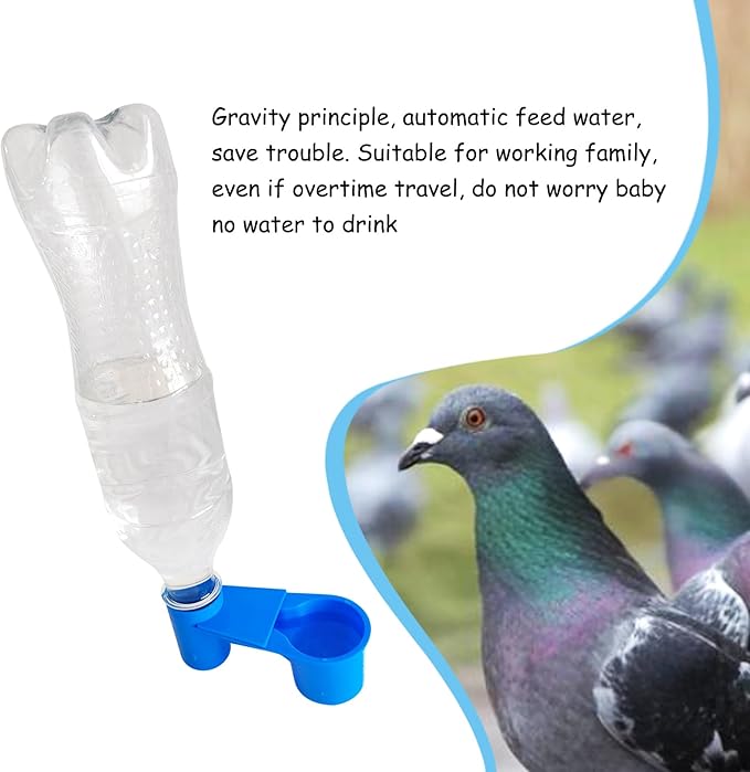 5 Pieces Automatic Bird Drinker Plastic Soda Bottle Cup Pigeon Water Guide Kit with Spring for Cage
