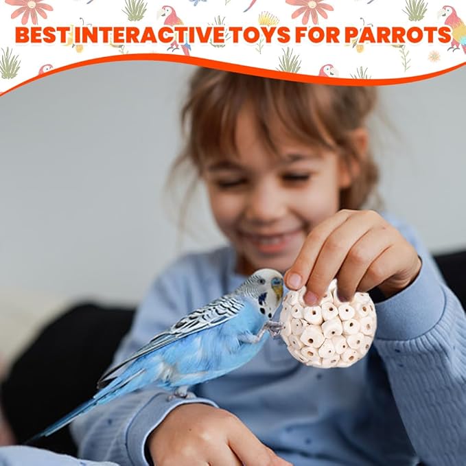 12 Pack Bird Toy Sola Balls, Natural Parrot Soft Chew Shredding & Foraging Toy, Bird Foot Balls for Cockatiel Conure Quaker Budgie Parakeet Bunny Guinea Pig Chinchilla Rabbit