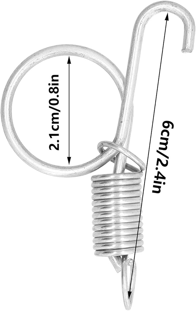 Spring Cage Door Hook, 20PCS Cage Door Spring Hook Metal Finger Spring Latch Hook for Fixing Rabbit Pet Cage Door Farming Equipment(S)