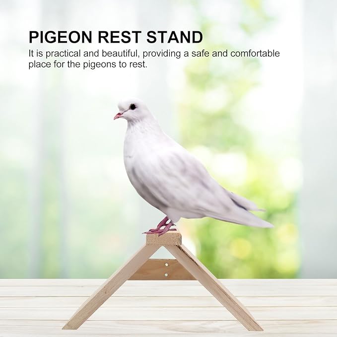 POPETPOP Dove Rest Stand : 2Pcs Wooden Pigeon Perch Bird Perch Stand for Pigeons Doves Parrots - Easy to Install, 8.65X4.72X4.72in
