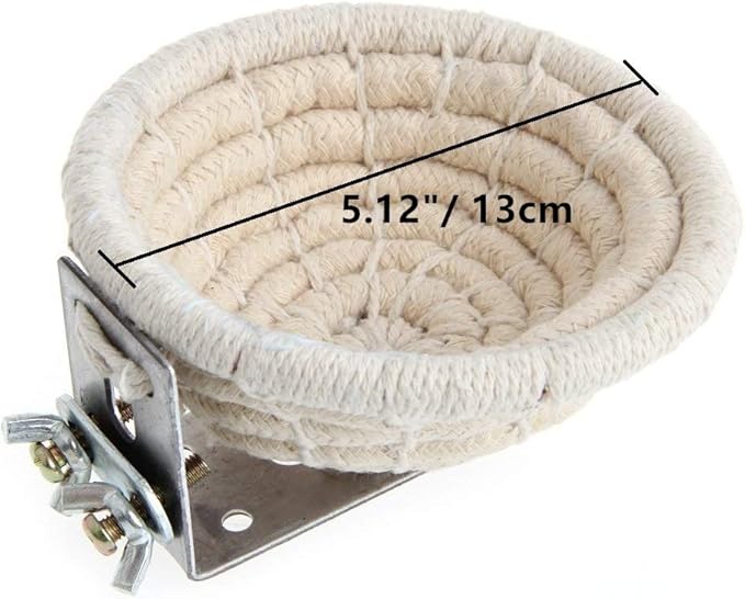 Bird Breeding Nest Bed Hut Toy with Warm Comfortable Mat Handmade Cotton Weave Hemp Rope Hatching Hut Cave Cage Accessories for Parakeet Conure Cockatiel Canary Finch Lovebird Budgie (A: COTTON)