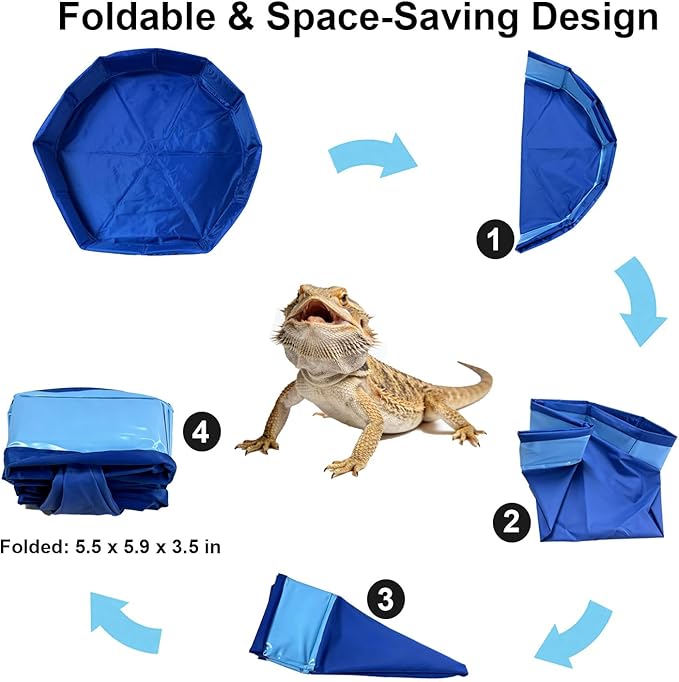 Large Electric Bearded Dragon Pool, with a Faucet and an Adjustable Flow Control Valve, Electric Bathtub for Bearded Dragons, Bearded Dragon Pool, Bearded Dragon Accessories, Bearded Dragon Bathtub