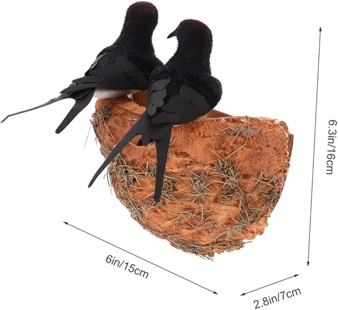 Toddmomy 2 Sets Simulated Swallow Nest Bird Ornament Simulation Bird Nest with Bird Simulation Bird Nest Decoration Easter Egg Decorating Kit Bird Nest Figurines Tree Bird Foam Miniature