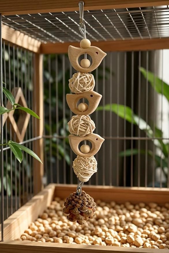 Bird Swing Bird Toys Parrot Toys Parakeet Toys Bird Cage Accessories for Budgerigar, Parakeet, Conure, Cockatiel, Mynah, Love Birds, Finches (B)