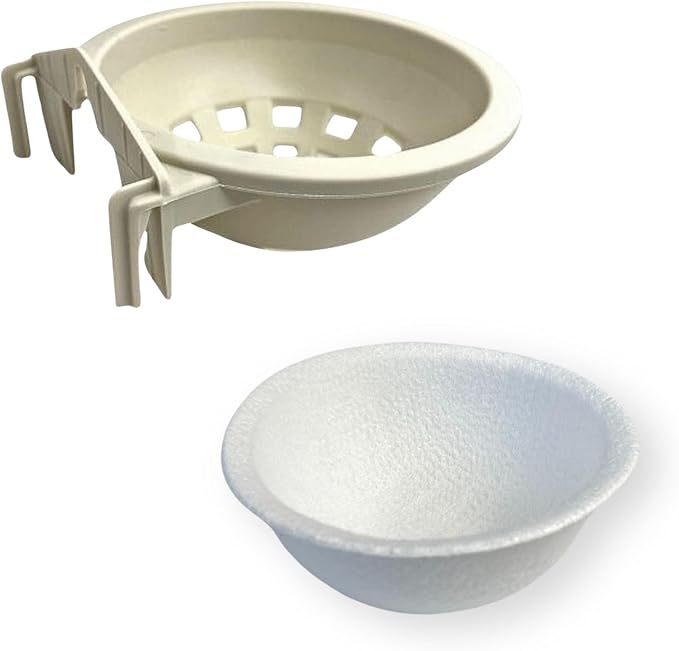 Plastic Bird Nests with Bird Nesting Pad - Round Bird Nest for Cage, Bird Nest House Mounted Inside Cage, Plastic Canary Nest Perch, Goldfinches, Finches and Exotic Birds Pack of 3
