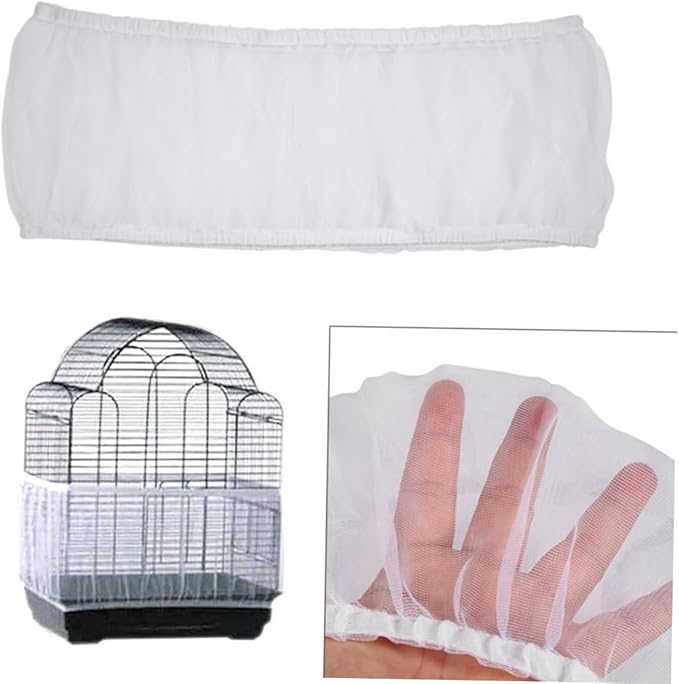 DOITOOL Mesh Bird Cage Cover with Elastic Bottom for Seed and Floor Protection Breathable Cage Skirt for Small Birds Parakeets Size L