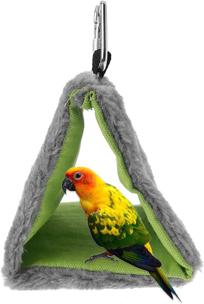 Thicken Heart Print Parrot Nest Plush Warm Hammock Tent Small Pet Winter Bed for Cockatiels Parakeets Winter