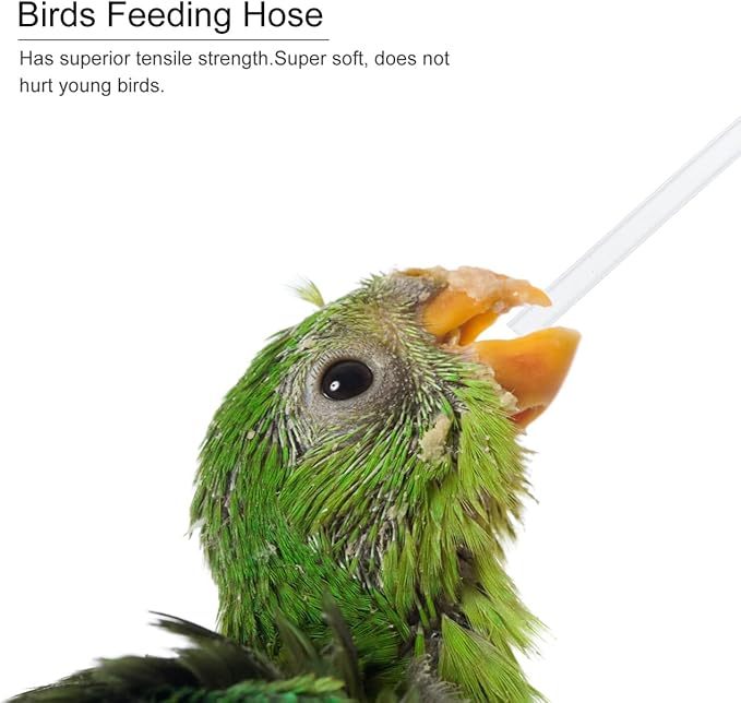 balacoo Soft Nutrition Hose Feeding Tool for Baby Birds Parrots Small Animals Food Grade Tube Safe Easy Clean 3.5In