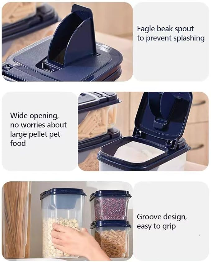 3L/3.2Qt Bird Seed Storage Container,Pet Food Storage Containers with Pour Spout,Cereal Dispenser,Holds up to 3~3.5Lbs-Easy Grip and Fill Bird Feeders-Ideal for Storing Sunflower Seed