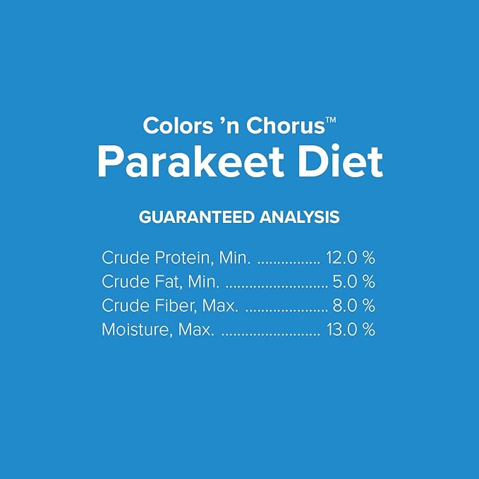 Blue Seal Colors ‘N Chorus Parakeet Bird Feed | Premium Seeds and Ingredients for a Nutritious and Tasty Diet | 50 Pound Bag