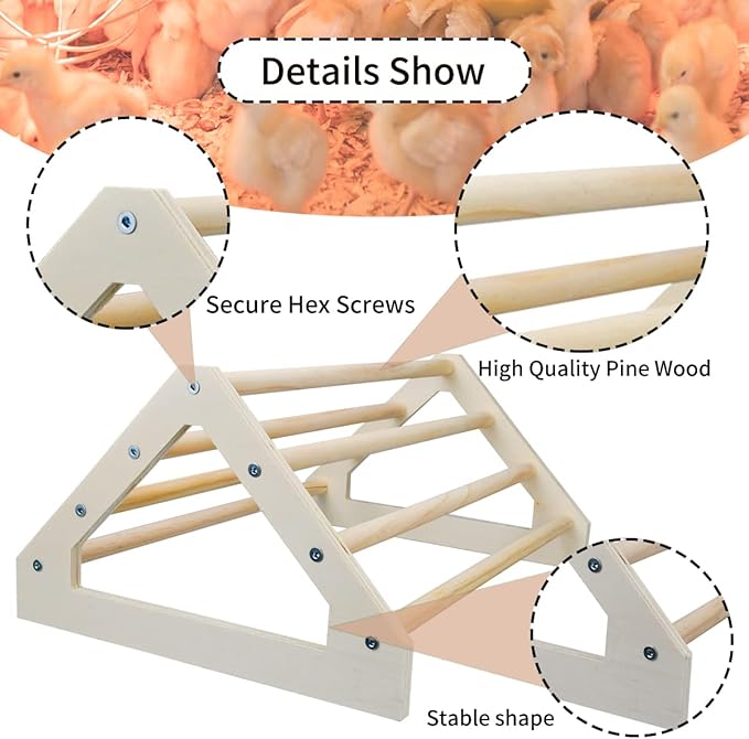 3 Pack Chick Perch Chick Toys Chick Wooden Roosting Bar Chick Jungle Gym Perch Stand for Chicken Brooder, Coop Baby Chicks