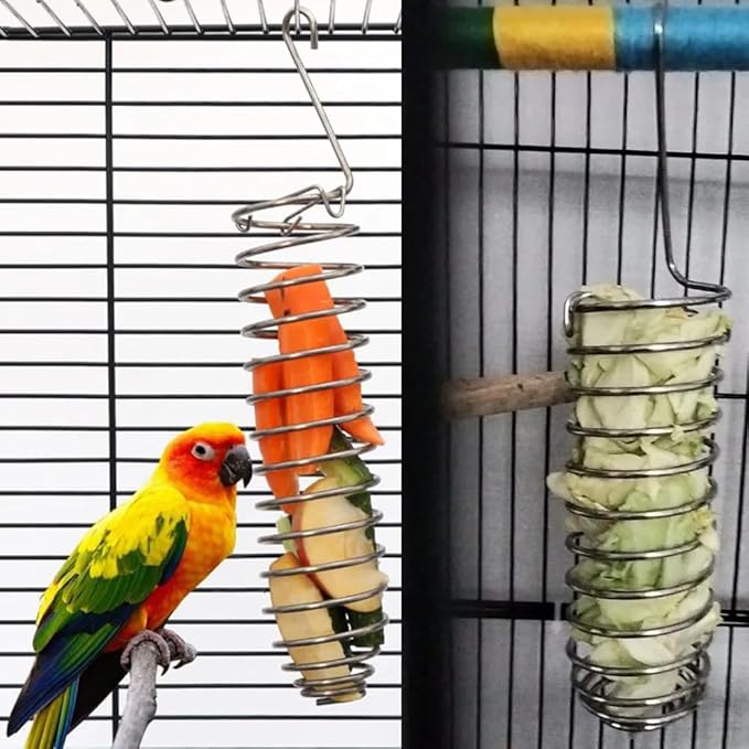 2 Pack Millet Spray Holder Parrot Spray Millet Treat Holder Parakeet Treat Sticks Feeder for Natural Bird Millet Treats Crunch Sticks Bars Bird Chew Toys Carrot Cuttlebone Calcium Block