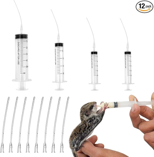 Baby Bird Feeding Syringe Set, Pet Parrot Milk Feeding Syringe with Tubes, Parrot Feeding Tubes Measuring Tools for Feeding Pets Scientific Industrial Labs… (10ml+10ml+20ml+60ml)