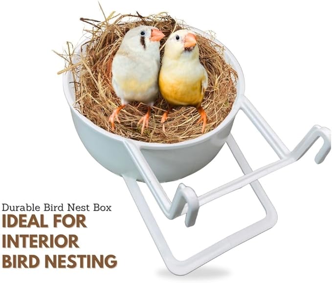 Canary Nest Plastic Hollow Hanging, 2pcs of Durable and Comfortable Bird Nesting Solution for Small Birds, Ideal for Goldfinches, Finches, and Greenfinches Breeding, Cage Accessory
