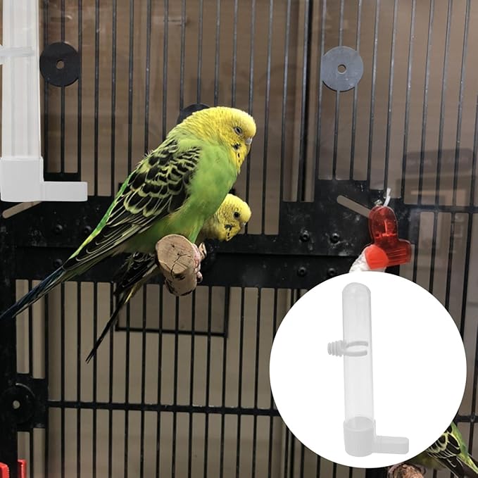 Bird Water Dispenser for Parrots 2.20 Oz Portable Feeding Cup Hollow Design Easy to Clean Removable Small Bird Feeder for Hamsters Rabbits and Small Animals