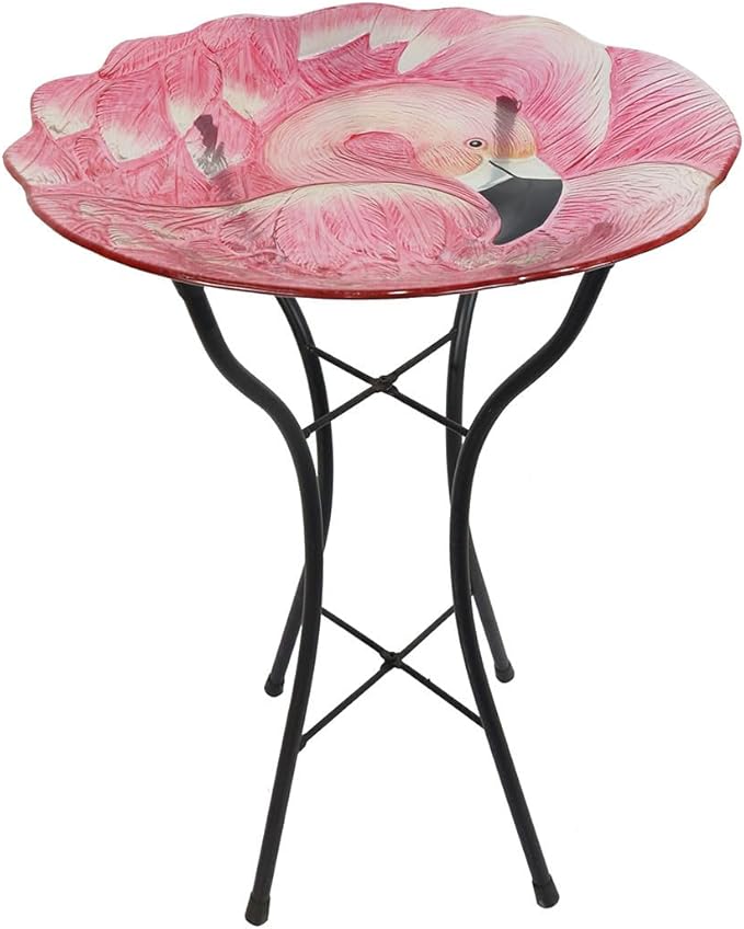 Briarwood Lane Flamingo Glass Bird Bath