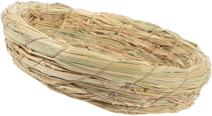 Didiseaon Handwoven Straw Bird Nest for Animals Comfortable Breathable Woven Nest for Parrots Pigeons Easy to Assemble Maintain
