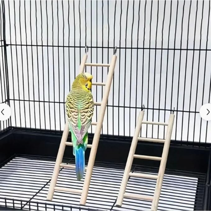 Wooden Bird Ladder Toys, Natural Wood Step Ladders Scratcher Perch Climbing Toys Bird Toys for Parakeets, Parrots, Cockatoo and Lovebirds(B)