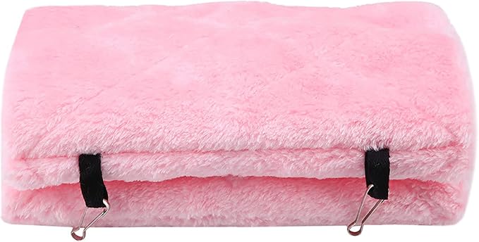 Tiiyee Plush Bird Hammock, Hanging Bird Nest House Parrot Sleeping Bed Shed Hut Cave Cage Tent Winter Warm Nest for Parakeet Cockatiels Cockatoo Lovebird Hamster Pet Toy Pouch Cotton Hideaway(S-Pink)