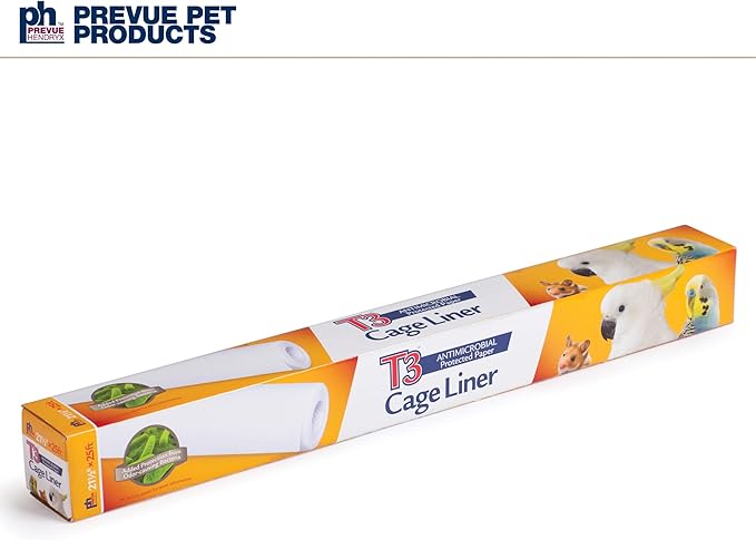 Prevue Pet Products T3 Cage Liner - Bird Cage Accessories, 25 ft Odor Absorbent Protection, Universal Liner for All Birds, Fits Small, Medium, and Large Enclosures, Simplifies Cleaning - Regular Size