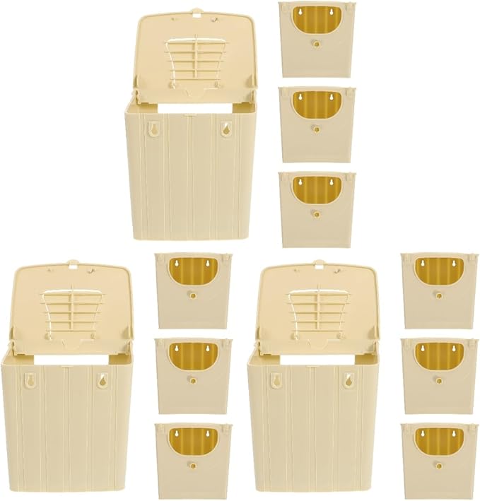 POPETPOP 12Pcs Bird Breeding Box - Cockatiel, Parrot, Finch Nesting House, Plastic Birds Nest, Smooth Touch, Easy to Clean