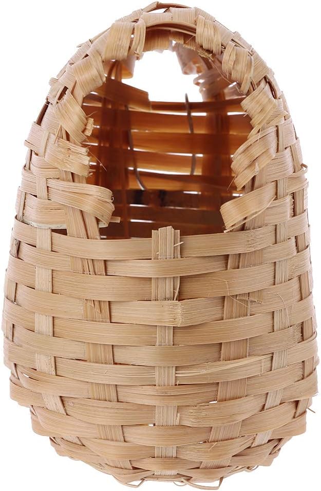 Natural Bamboo Covered Breeding Nest Hut Bird House Finch Hideout Cage Toy Outdoor Hut Shelter for Birds Hand Made