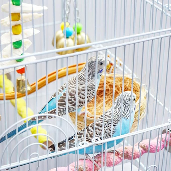 4 Pack Tiny Handwoven Bamboo Bird Nest Cage House Hatching Breeding Cave with Hook for for Small Bird Parrot Budgie Parakeet Cockatiel Conure Lovebird Finch Canary Cockatoo African Grey