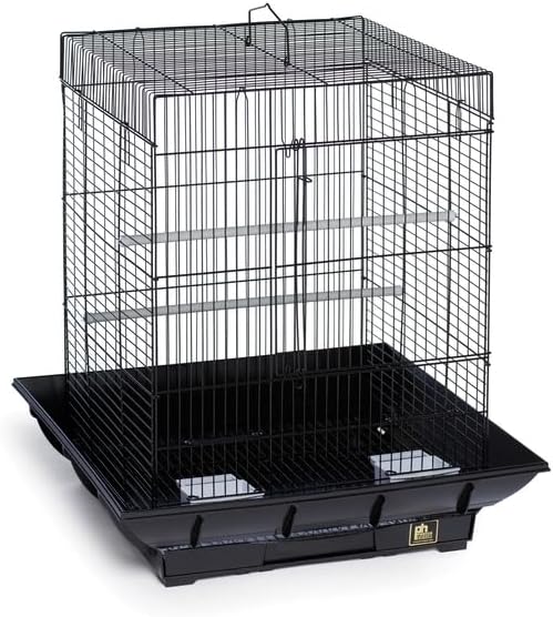 HomeStock Mountain Majesty Clean Life Bird Cage with Spacious Interior, Durable Build, Easy-to-Clean Features, and Secure Design for Birds' Comfort Black